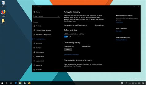 Windows 10 recent activities disable